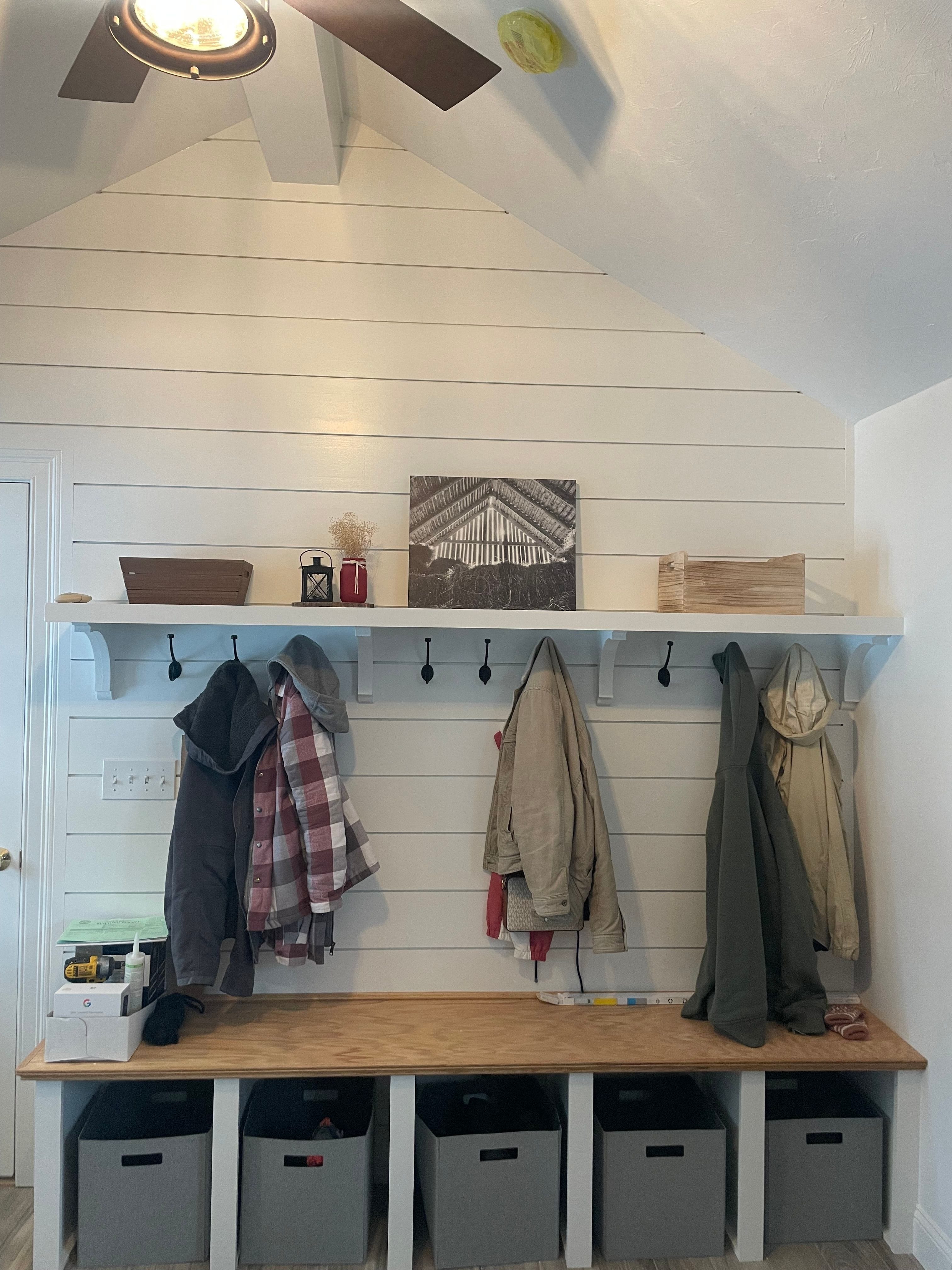 Coats Hanged on Hooks